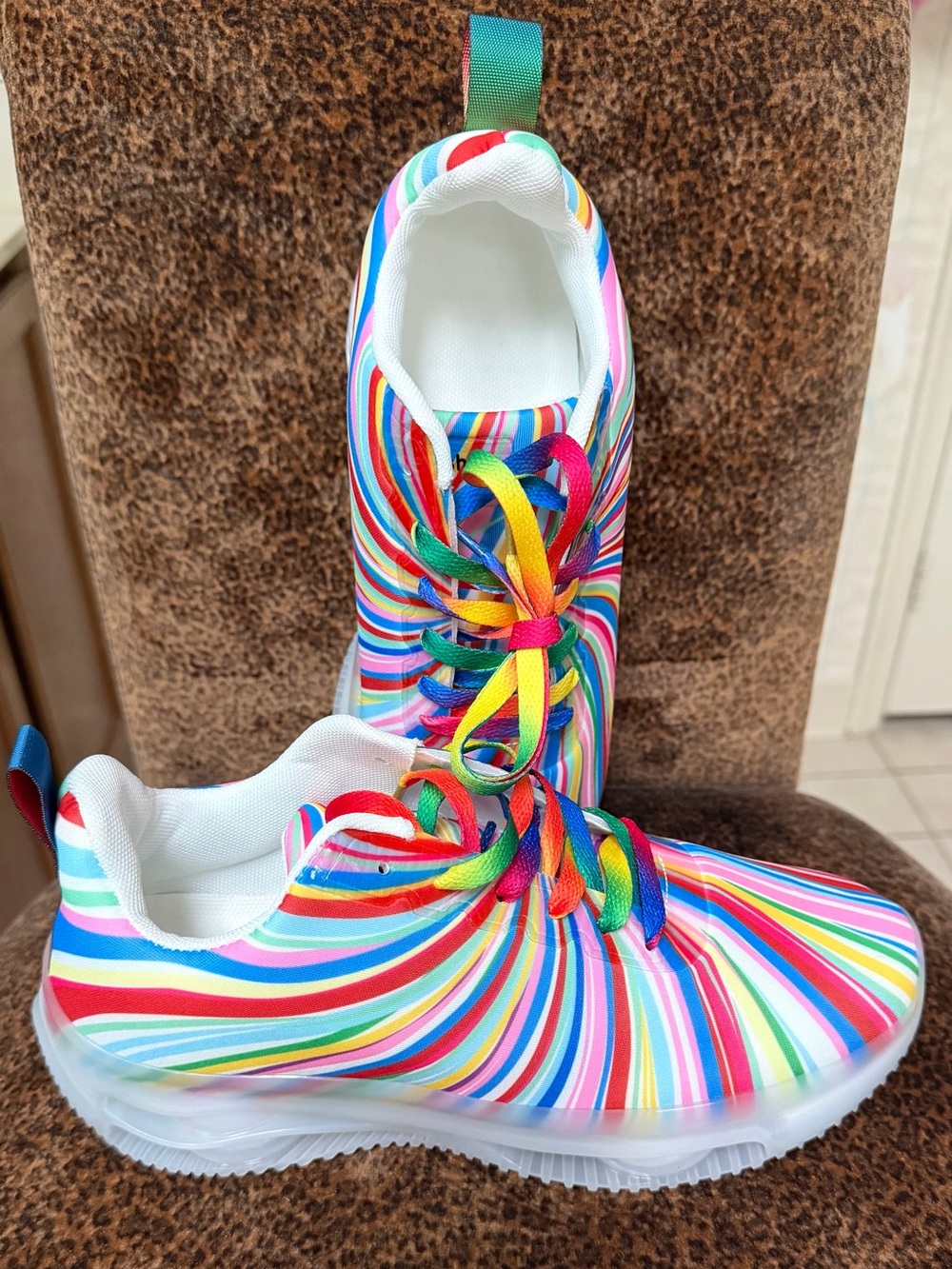 Women’s Rainbow Stripe Sneakers - Multicolor